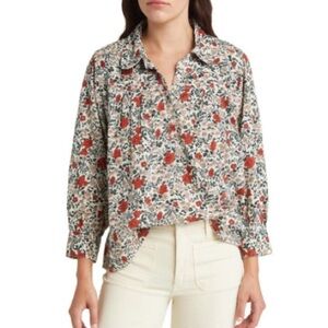 THE GREAT. the summit top in cream mesa floral size L/3